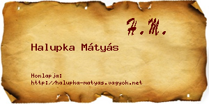 Halupka Mátyás névjegykártya